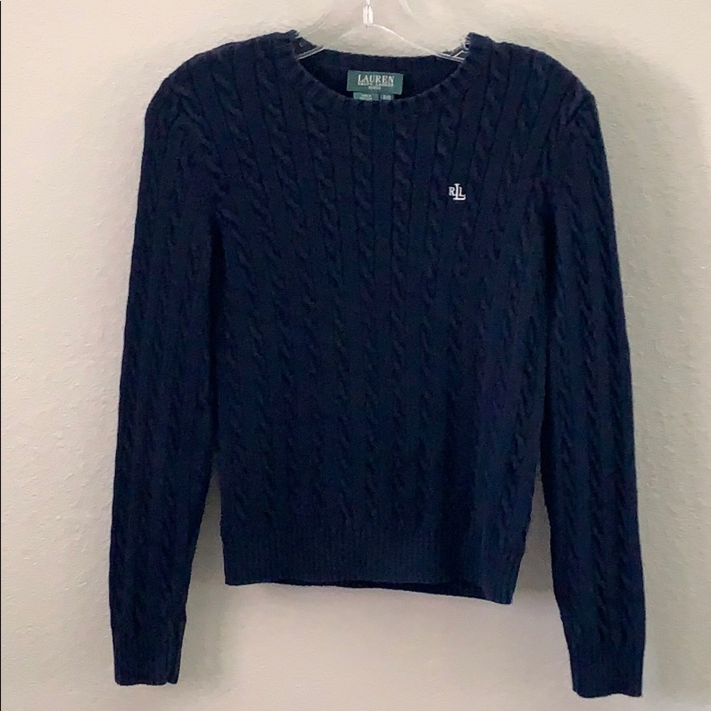 Lauren Ralph Lauren Navy Cable Knit Sweater